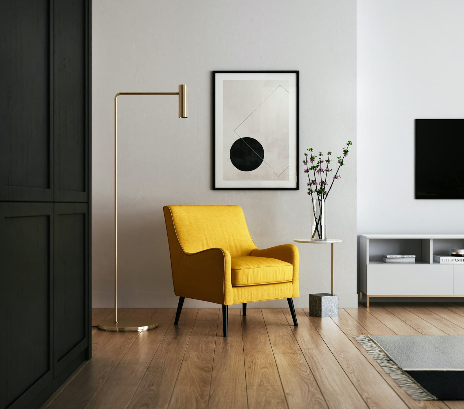 A bright, freshly cleaned Edmonton living room with a clean area rug